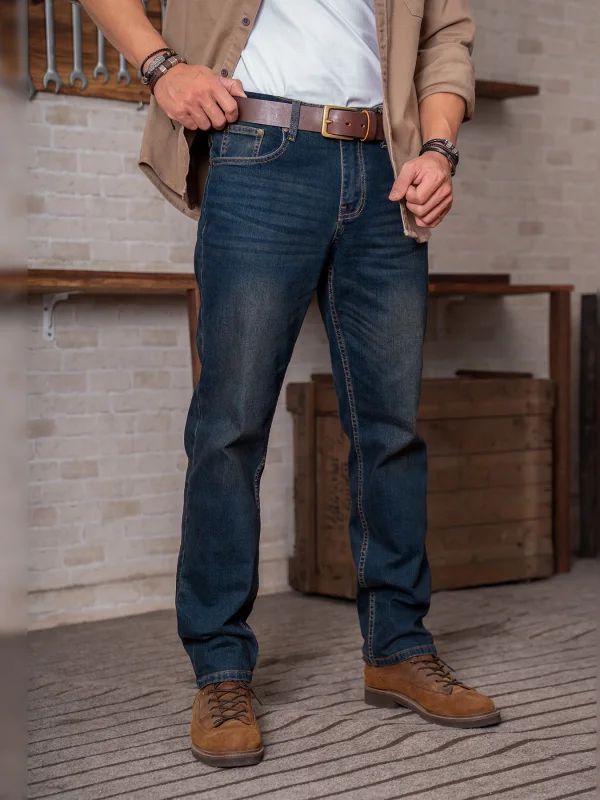 Quần Jeans Dáng Regular Xanh Nhạt