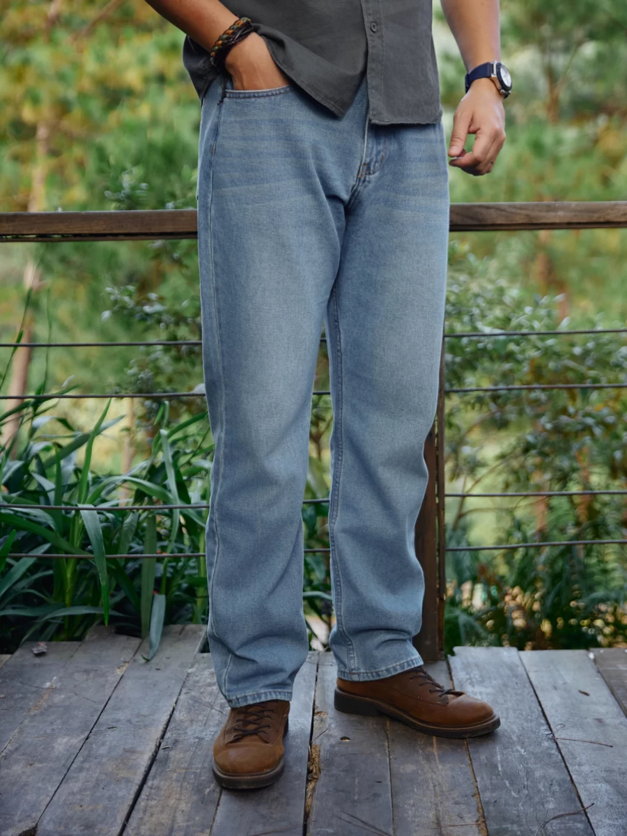 Quần Jeans Nam Dáng Suông Co Giãn QJ2503 | The Rustico