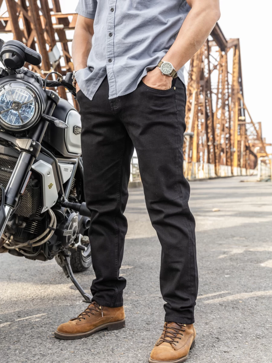 Quần Jeans Nam Đen Regular Fit QJ2501 | The Rustico